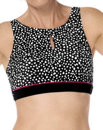 AMOENA | Manila High Neck Wire-Free Bikini Top - Black